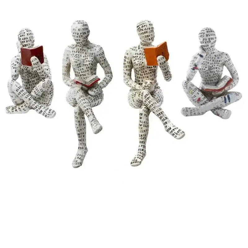 Três Esculturas Abstratas de Leitura em Resina Ricaly Compre