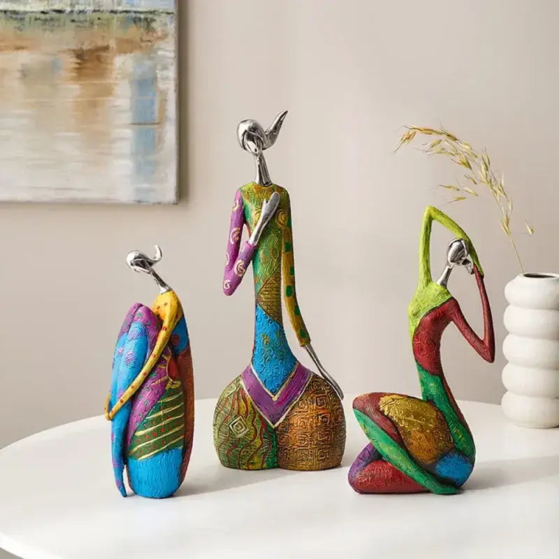 Escultura Decorativa Abstrata em Resina Ricaly Estilo Nórdico Compre