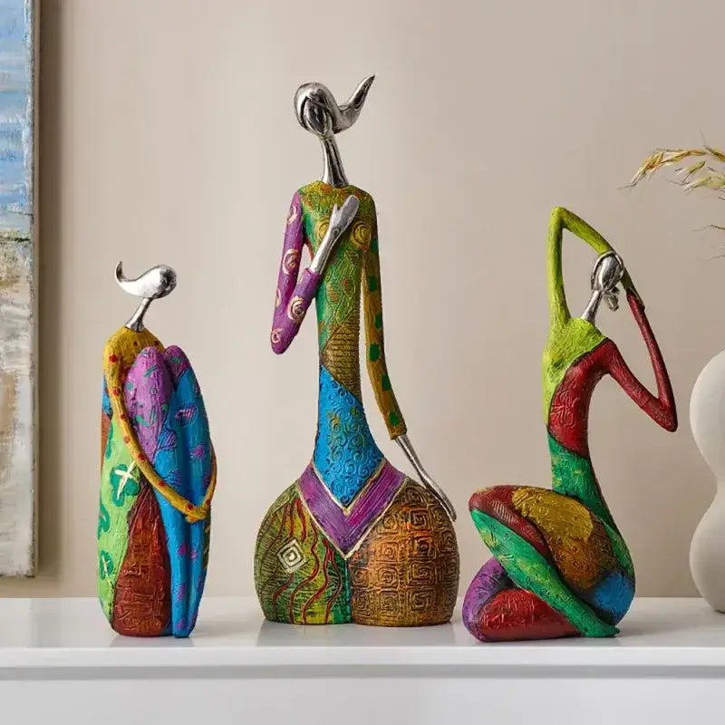 Escultura Decorativa Abstrata em Resina Ricaly Estilo Nórdico Compre