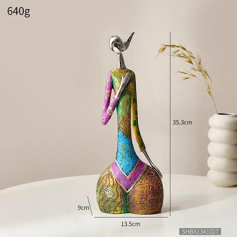 Escultura Decorativa Abstrata em Resina Ricaly Estilo Nórdico Compre