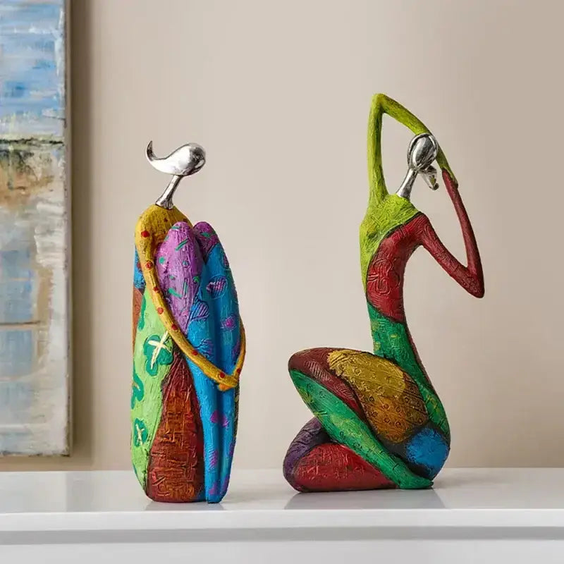 Escultura Decorativa Abstrata em Resina Ricaly Estilo Nórdico Compre