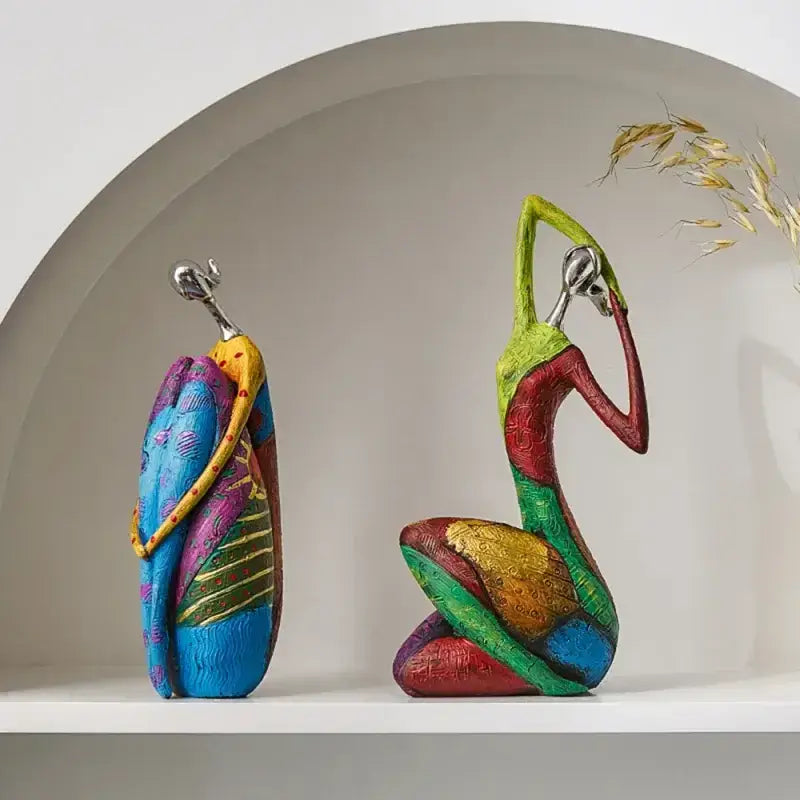 Escultura Decorativa Abstrata em Resina Ricaly Estilo Nórdico Compre