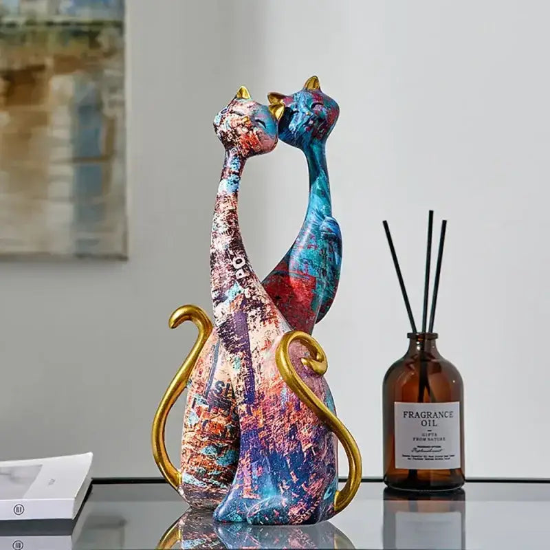 Gatos Estilo Europeu em Resina Ricaly Coloridos Compre