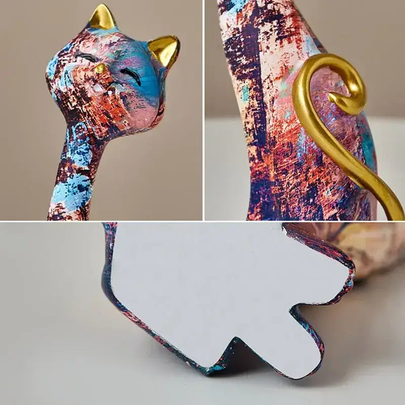 Gatos Estilo Europeu em Resina Ricaly Coloridos Compre