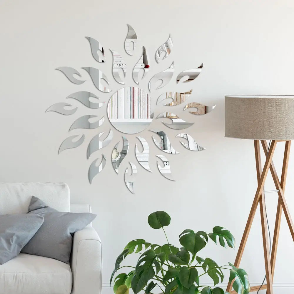 Espelho Decorativo Acrílico Sol Prata 60cm – Leve e Seguro | Ricaly Mais Vendidos Compre