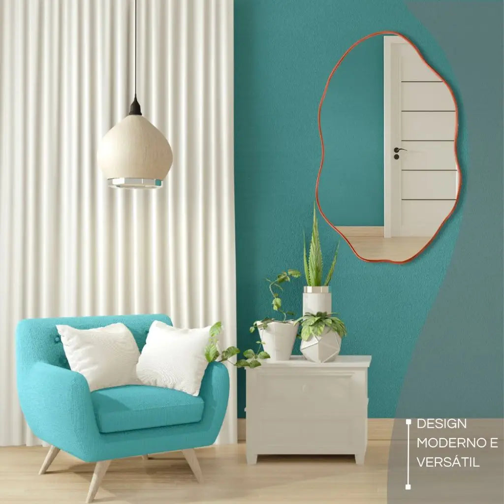 Espelho Decorativo Orgânico 70x50cm – Sofisticação e Reflexo | Ricaly Decoração Compre