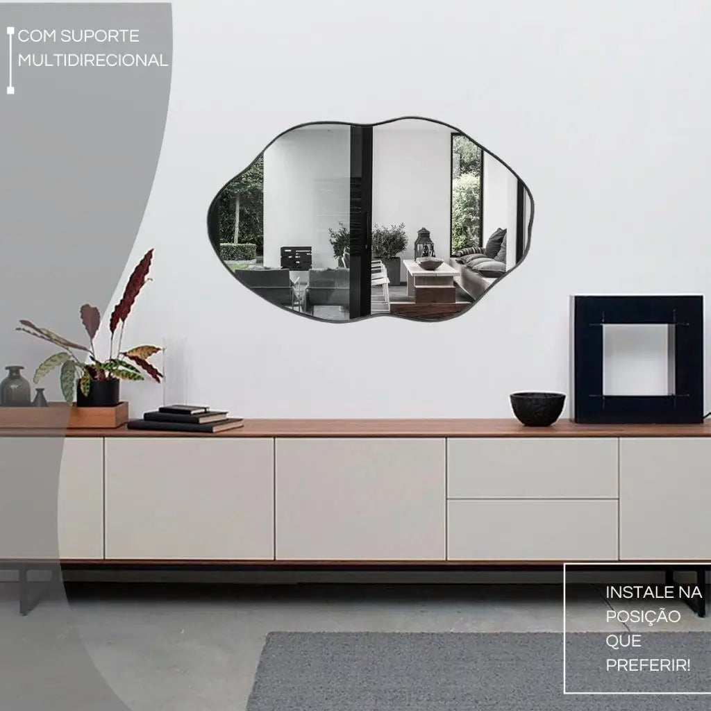 Espelho Decorativo Orgânico 70x50cm – Sofisticação e Reflexo | Ricaly Decoração Compre