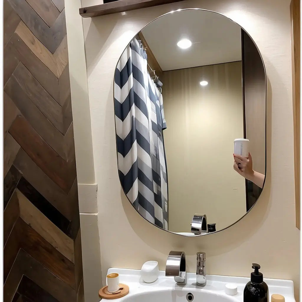 Espelho Decorativo Oval Luxo 80x50cm – Elegância para Sua Sala | Ricaly Mais Vendidos Compre