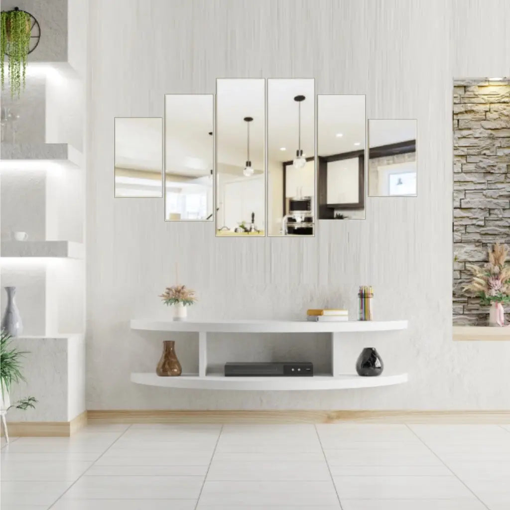 Espelho Decorativo Retangular Vidro Cristal – Kit 6 Peças Ricaly Mais Vendidos Compre