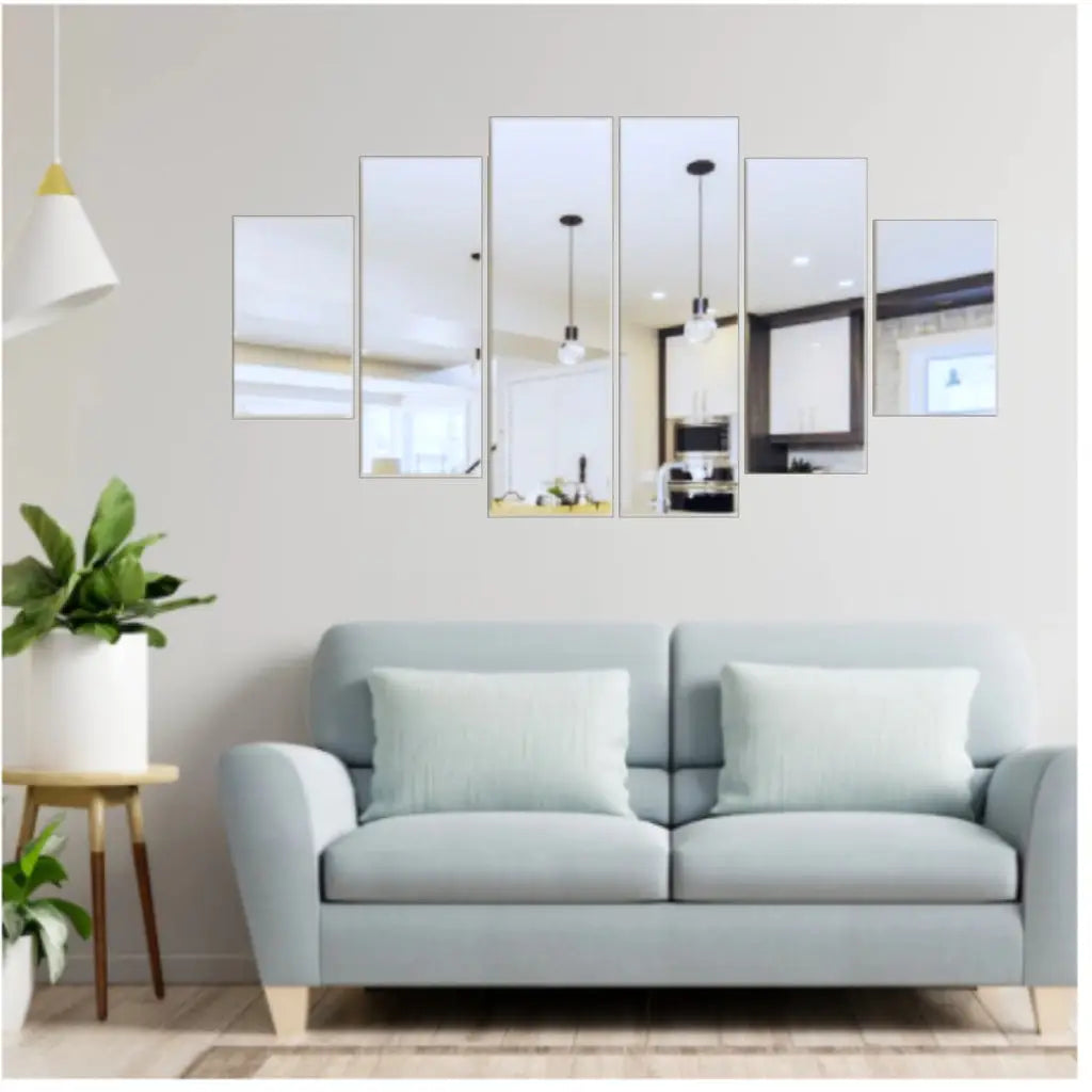 Espelho Decorativo Retangular Vidro Cristal – Kit 6 Peças Ricaly Mais Vendidos Compre