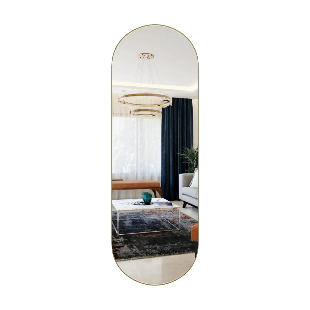 Espelho Oval Decorativo em Couro Sintético Preto – Luxo Ricaly Decoração Compre