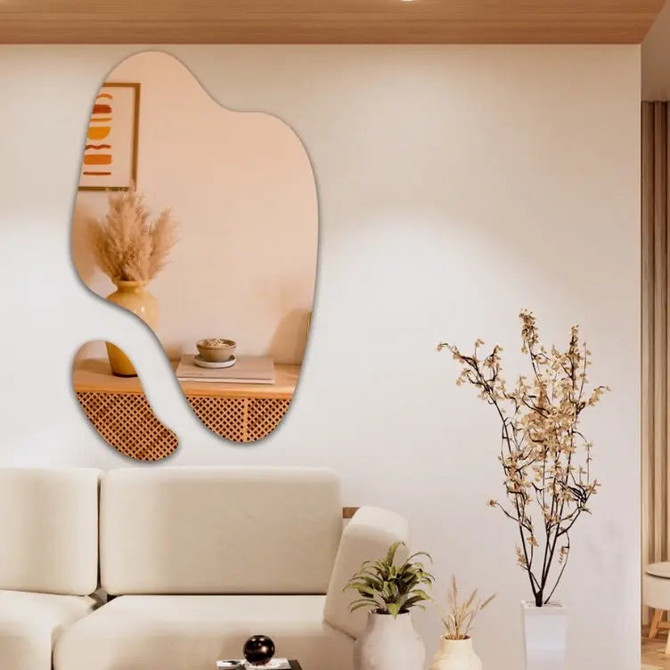 Espelhos Decorativos Abstratos – Orgânico Suave Kit 2 Peças | Ricaly Mais Vendidos Compre