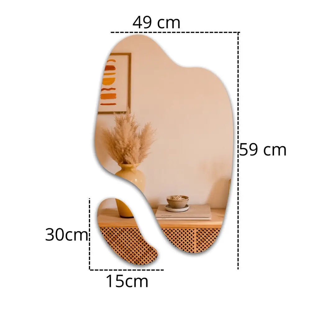 Espelhos Decorativos Abstratos – Orgânico Suave Kit 2 Peças | Ricaly Mais Vendidos Compre