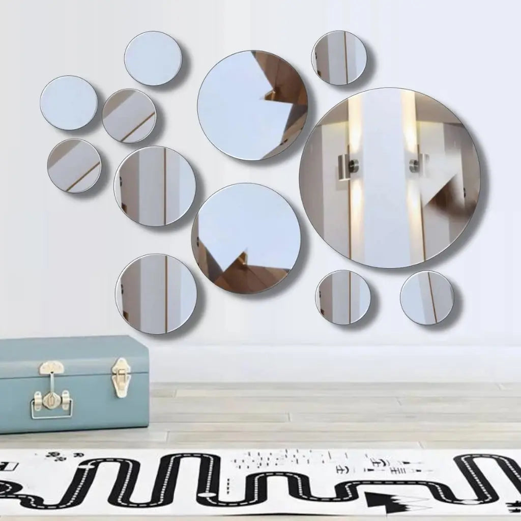 Espelhos Decorativos Redondos Kit 12 Peças – Vidro Cristal | Ricaly Mais Vendidos Compre