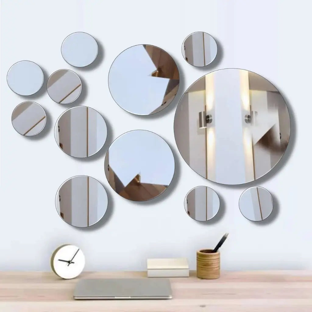 Espelhos Decorativos Redondos Kit 12 Peças – Vidro Cristal | Ricaly Mais Vendidos Compre