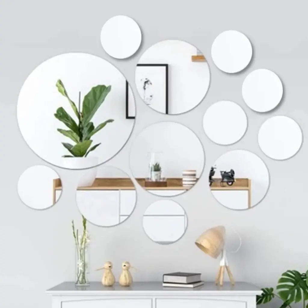 Espelhos Decorativos Redondos Kit 12 Peças – Vidro Cristal | Ricaly Mais Vendidos Compre
