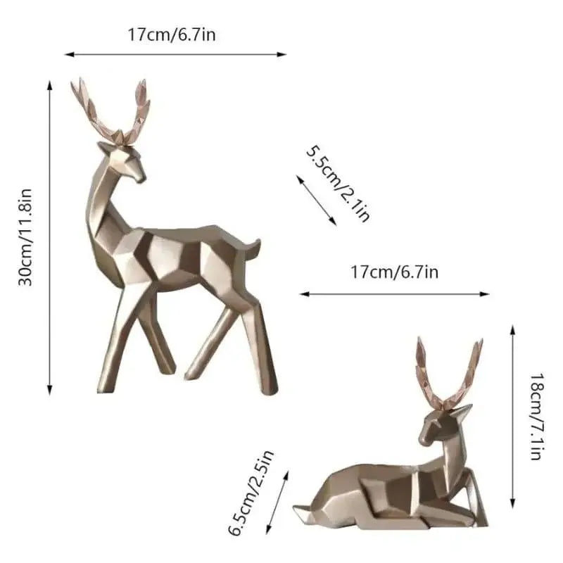 Estátua Cervo Geométrica em Resina para Decoração Elegante Compre agora Ricaly
