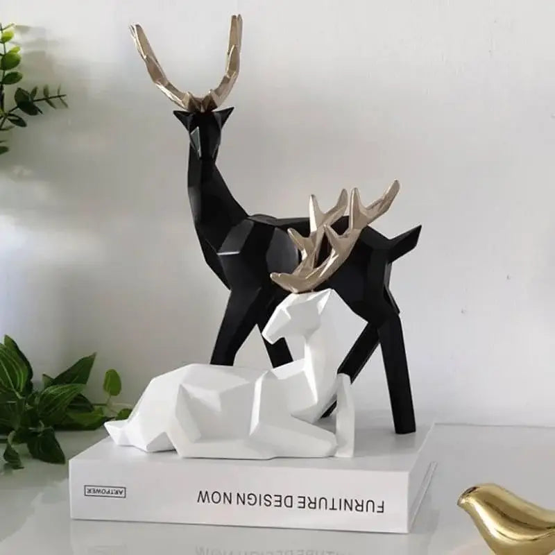 Estátua Cervo Geométrica em Resina para Decoração Elegante Compre agora Ricaly