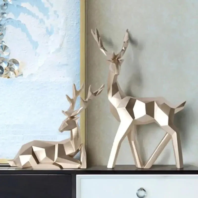 Estátua Cervo Geométrica em Resina para Decoração Elegante Compre agora Ricaly