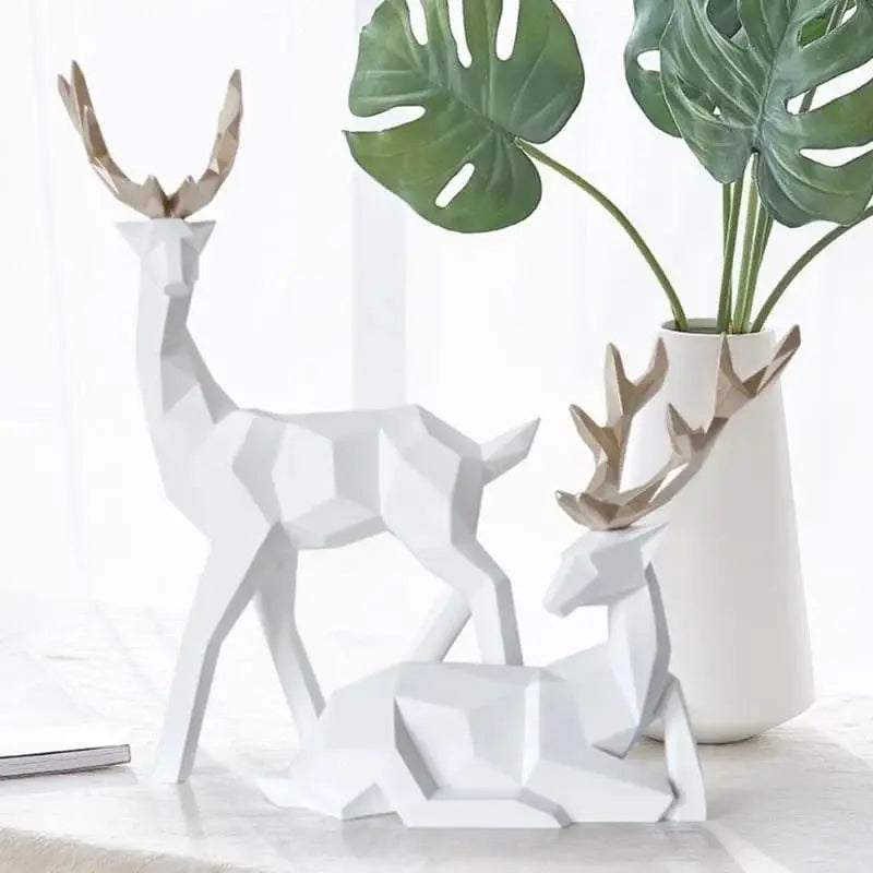 Estátua Cervo Geométrica em Resina para Decoração Elegante Compre agora Ricaly