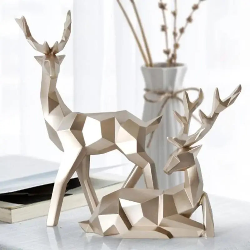 Estátua Cervo Geométrica em Resina para Decoração Elegante Compre agora Ricaly