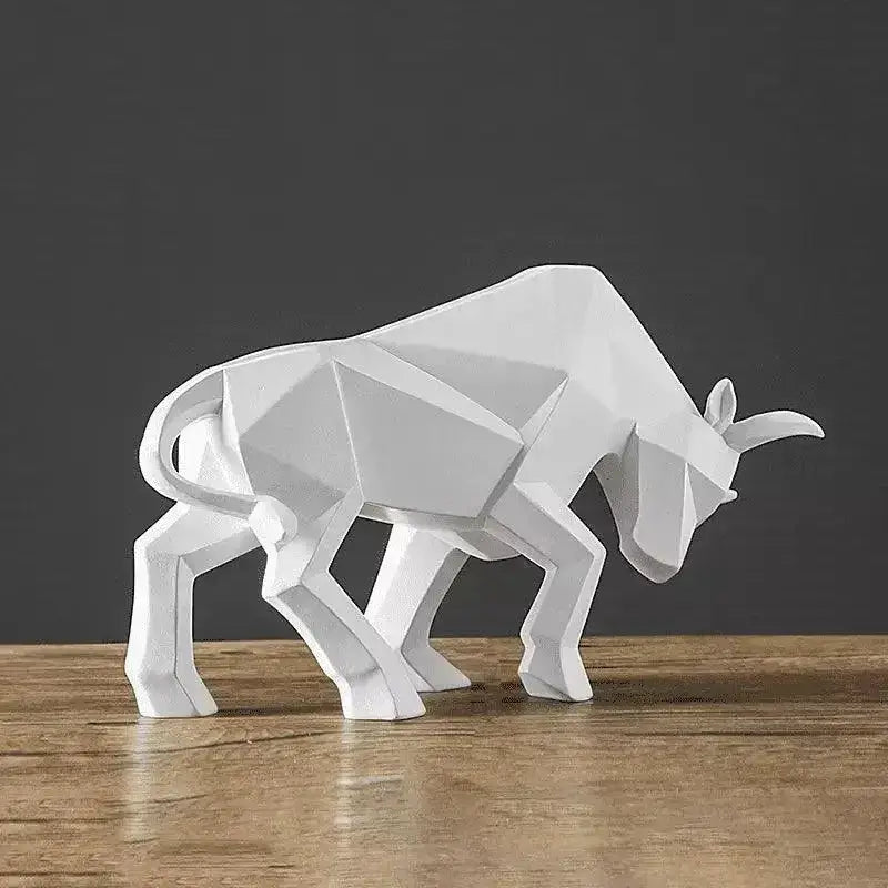 Escultura Geométrica de Touro Ricaly em Resina Compre
