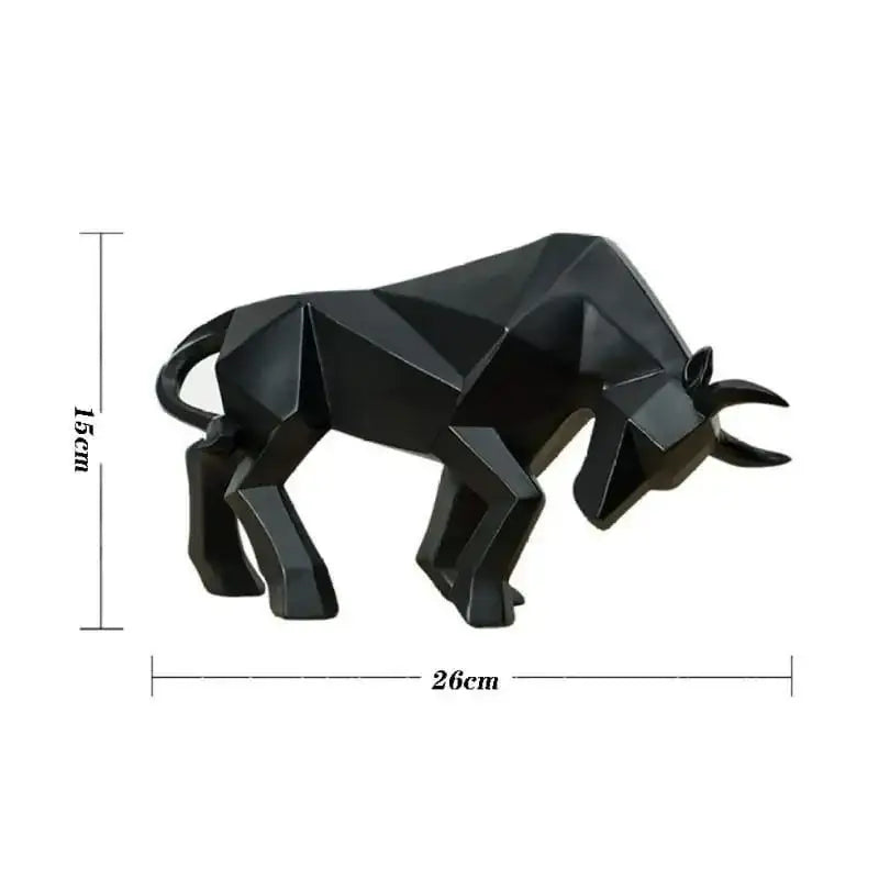 Escultura Geométrica de Touro Ricaly em Resina Compre