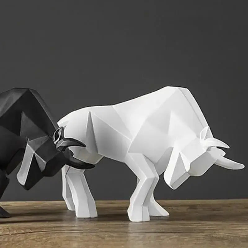Escultura Geométrica de Touro Ricaly em Resina Compre
