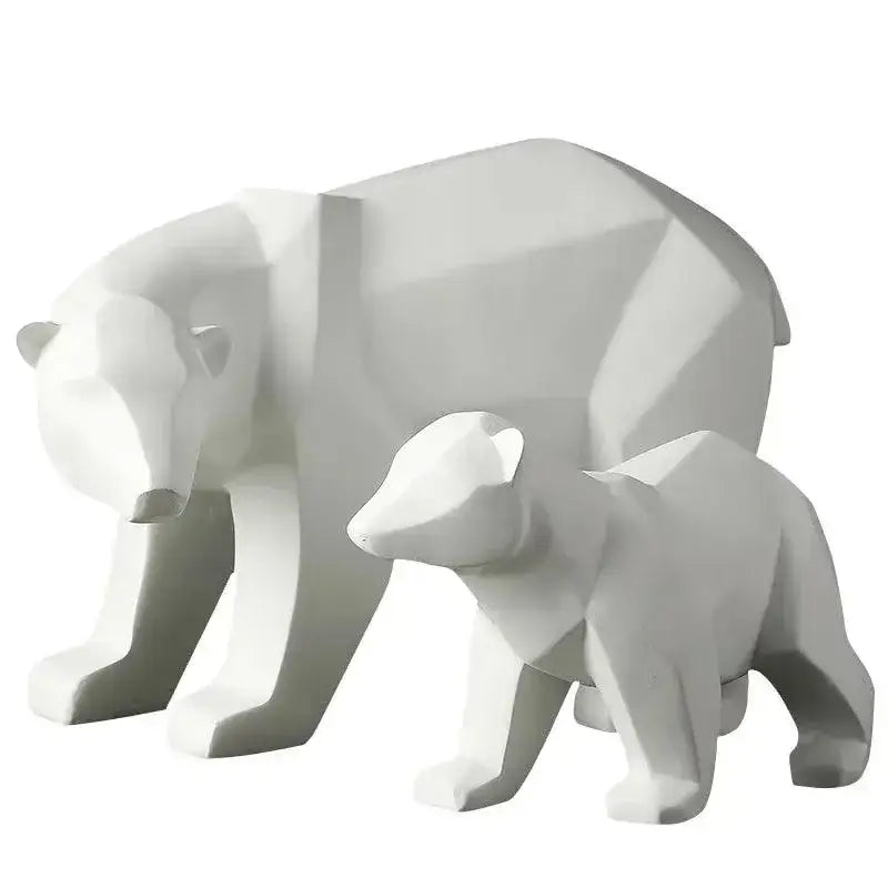 Ursos Polares Geométricos em Resina Moderna com Design Exclusivo Compre agora Ricaly