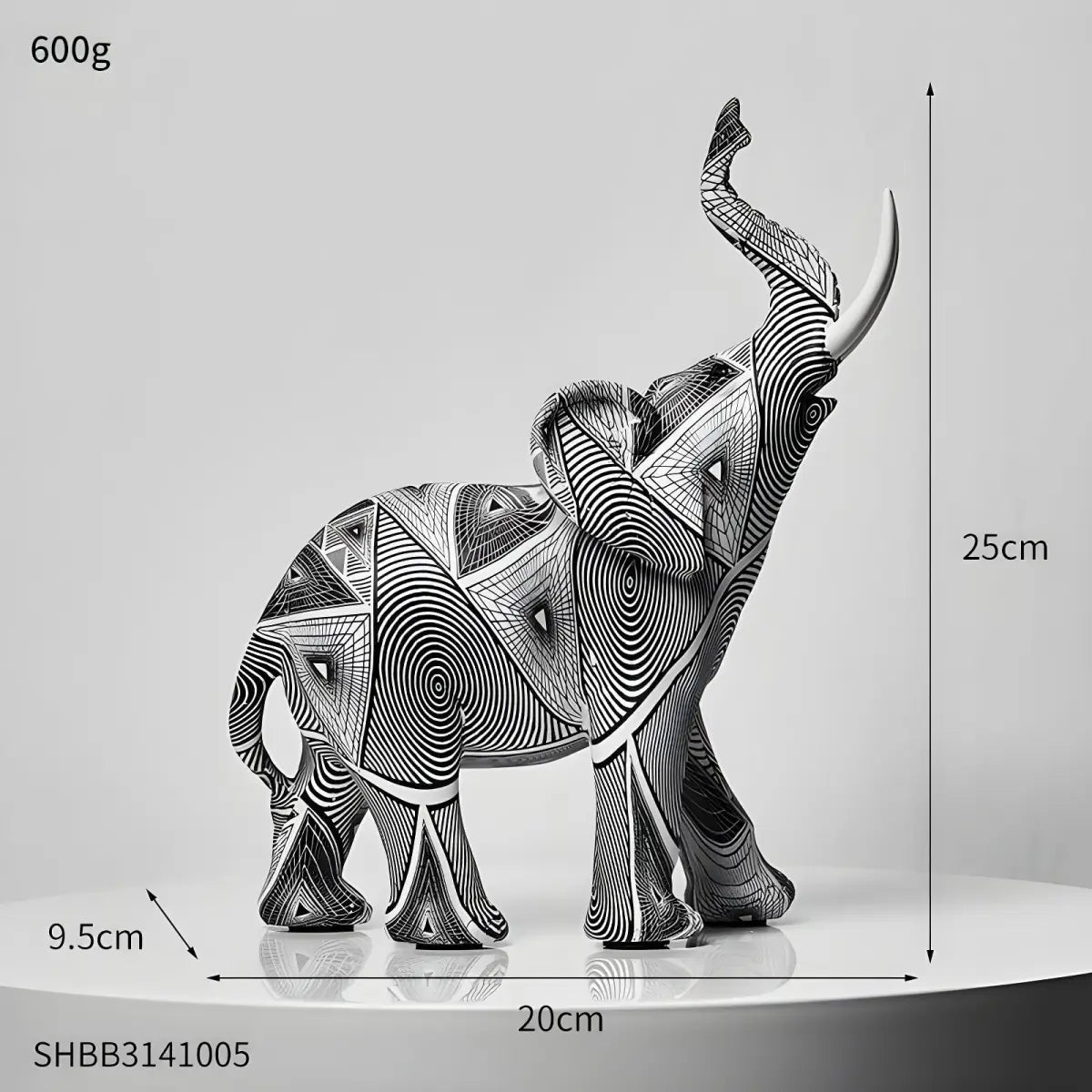Estatuetas Decorativas Elefantes Abstratos em Dois Estilos Diferentes Compre agora Ricaly
