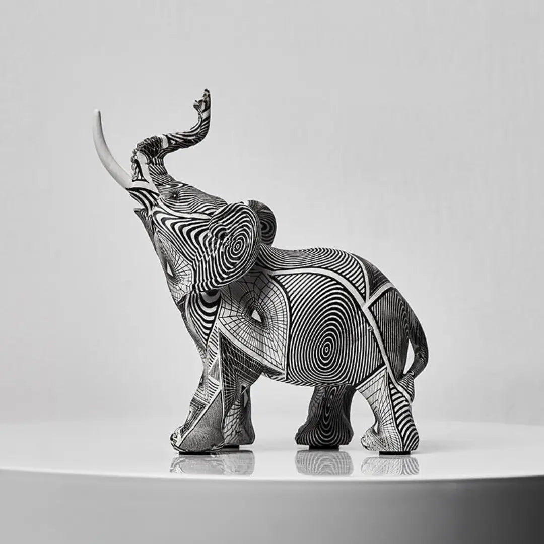Estatuetas Decorativas Elefantes Abstratos em Dois Estilos Diferentes Compre agora Ricaly