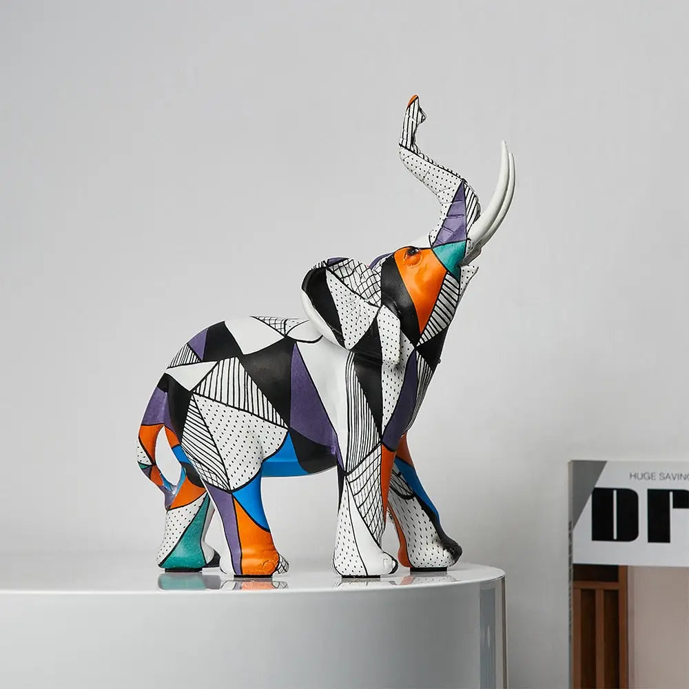 Estatuetas Decorativas Elefantes Abstratos em Dois Estilos Diferentes Compre agora Ricaly