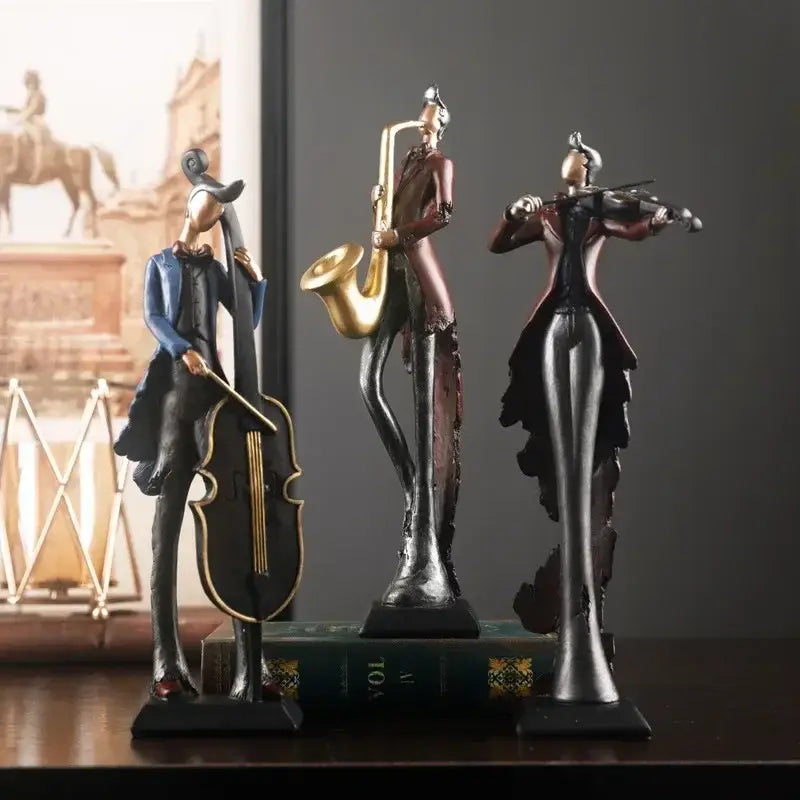 Figurinas Musicais Abstratas em Resina Ricaly para Decoração Vintage Compre