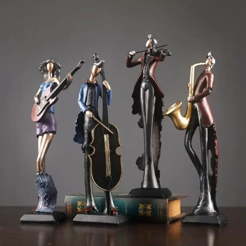 Figurinas Musicais Abstratas em Resina Ricaly para Decoração Vintage Compre