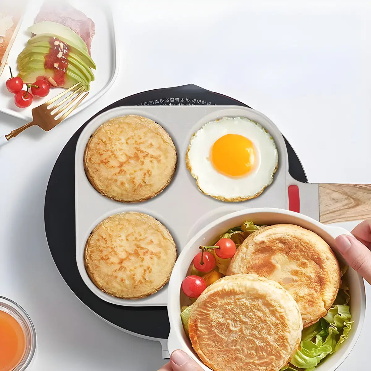 Frigideira Antiaderente 4 em 1 Ricaly | Frete Grátis Hoje com quatro seções panqueca ovo Mais Vendidos Compre