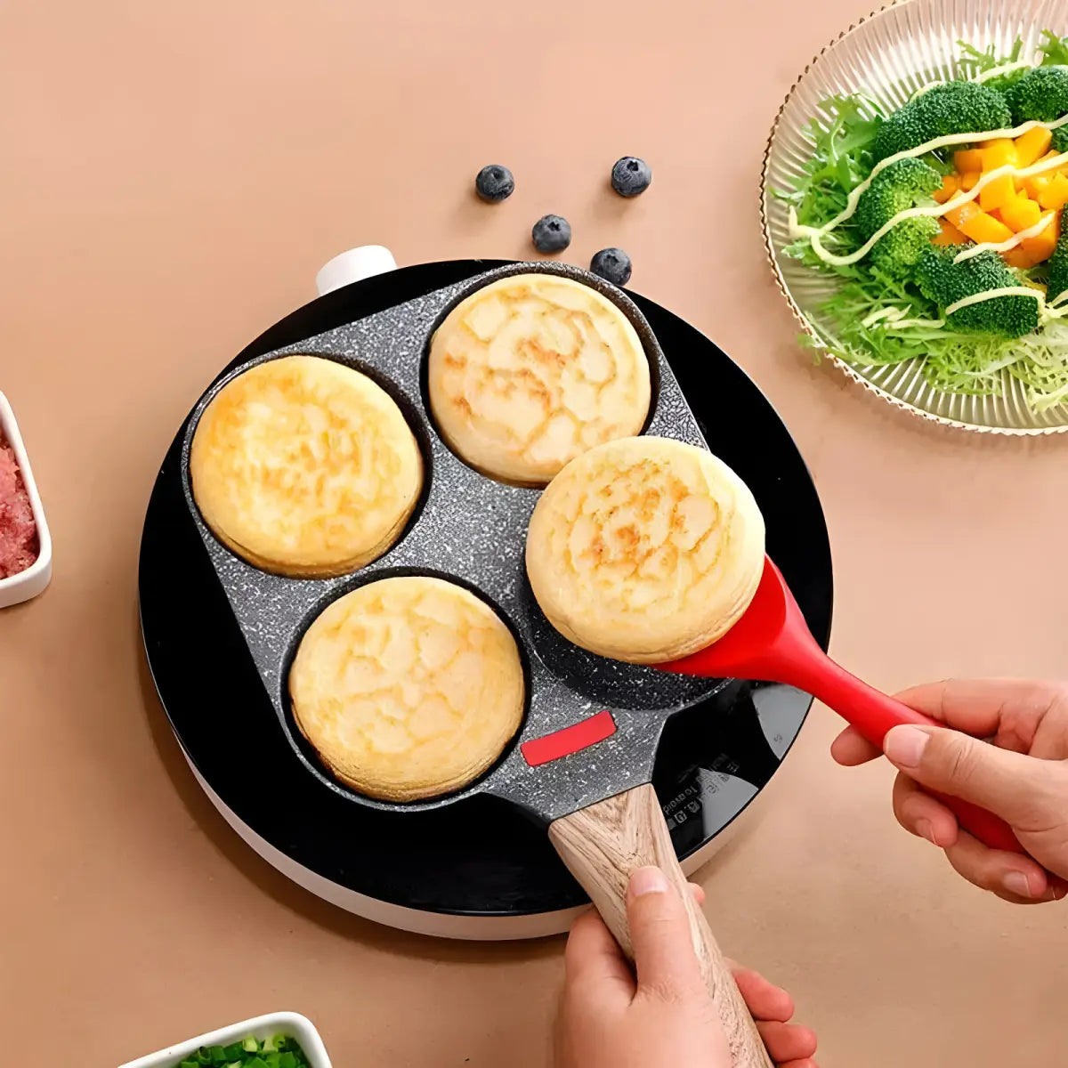 Frigideira Antiaderente 4 em 1 Ricaly | Frete Grátis Hoje quatro xícaras panqueca panela Mais Vendidos Compre