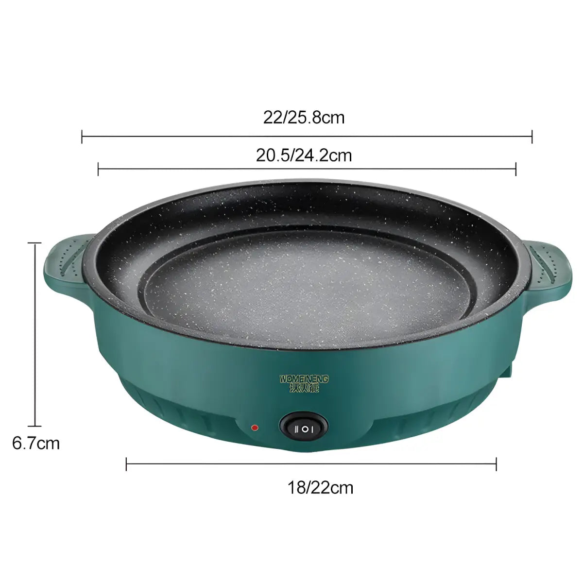 Frigideira elétrica multiuso SaborChef Ricaly em teal com superfície antiaderente
