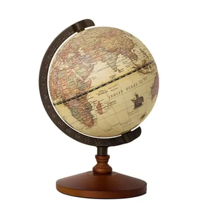 Globo terrestre vintage marrom com suporte de madeira decorativo exclusivo Ricaly