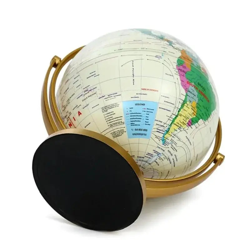 Globo terrestre iluminado com suporte dourado decorativo vintage Ricaly