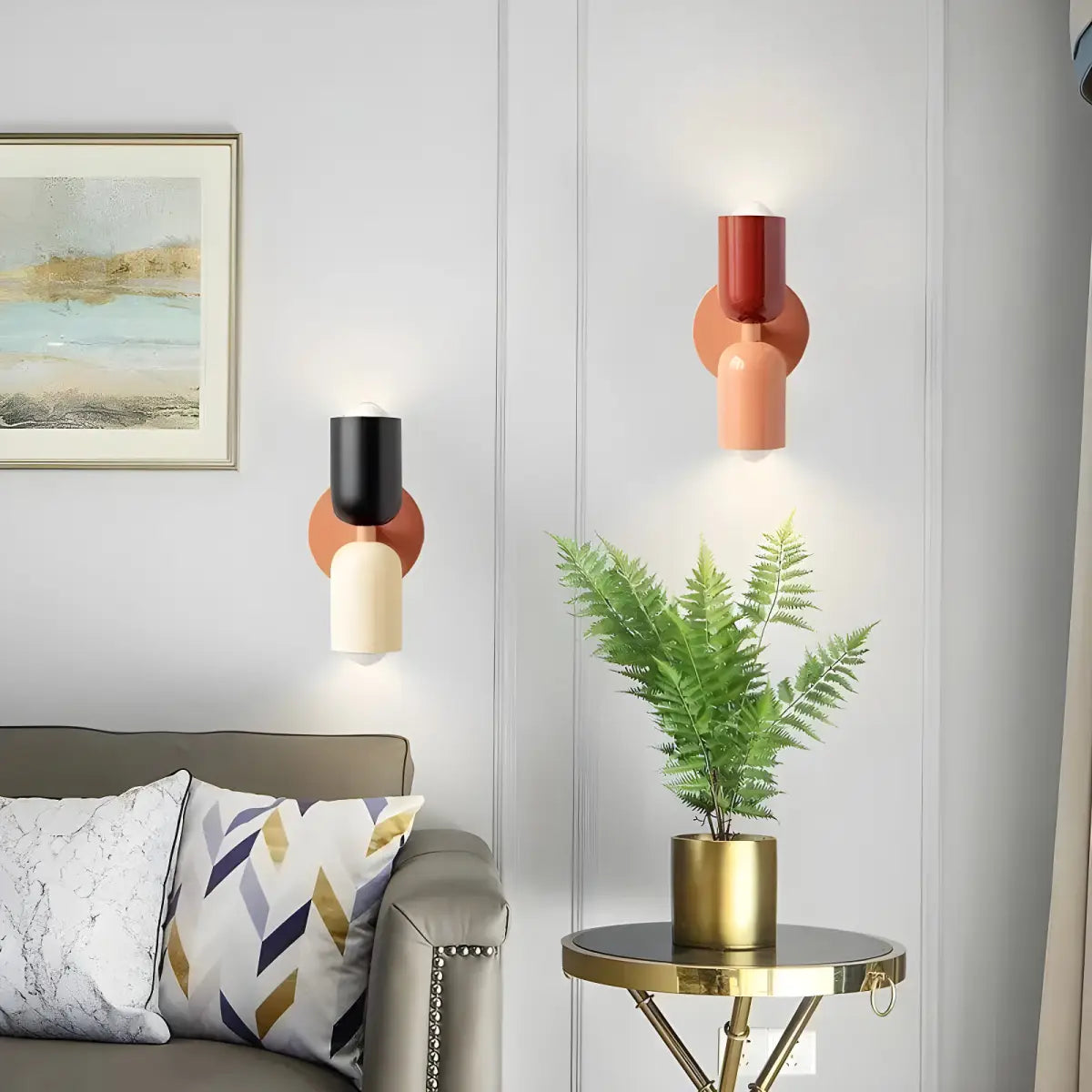 Arandela Interna Aquarela da Ricaly estilo artístico moderno parede arandelas Iluminação Compre