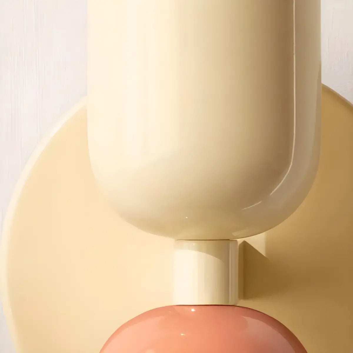 Arandela Interna Aquarela da Ricaly estilo artístico creme cor de pêssego parede Iluminação Compre