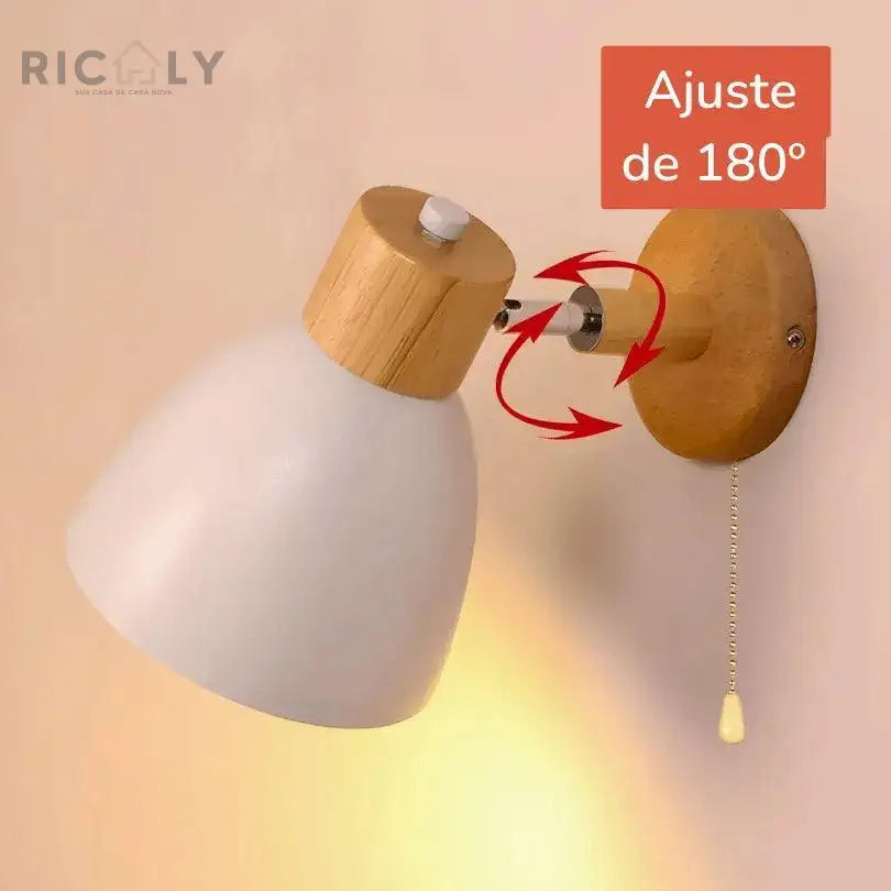 Iluminação Elegante: Arandela Articulada de Parede Interna Ricaly – Design Inovador em Madeira