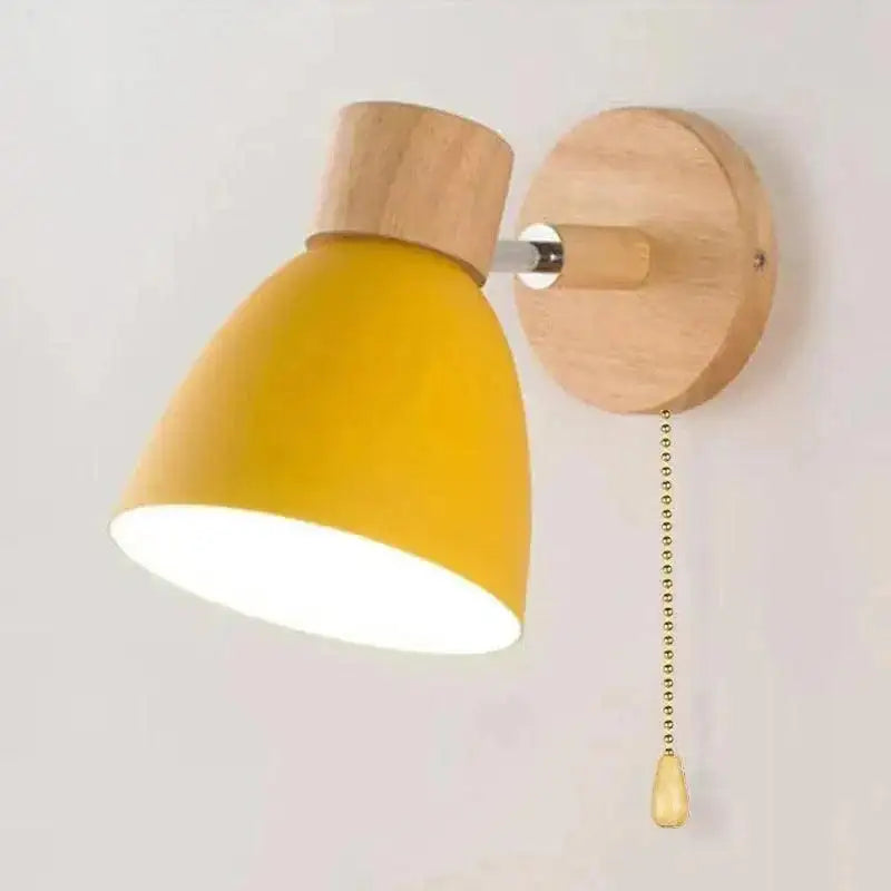 Iluminação Elegante: Arandela Articulada de Parede Interna Ricaly – Design Inovador em Madeira - 002 - Arandela de Parede Interna Amarela - 200000795:350850#Yellow With Switch;5:100014064#1Pcs