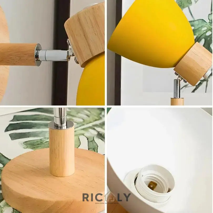 Iluminação Elegante: Arandela Articulada de Parede Interna Ricaly – Design Inovador em Madeira