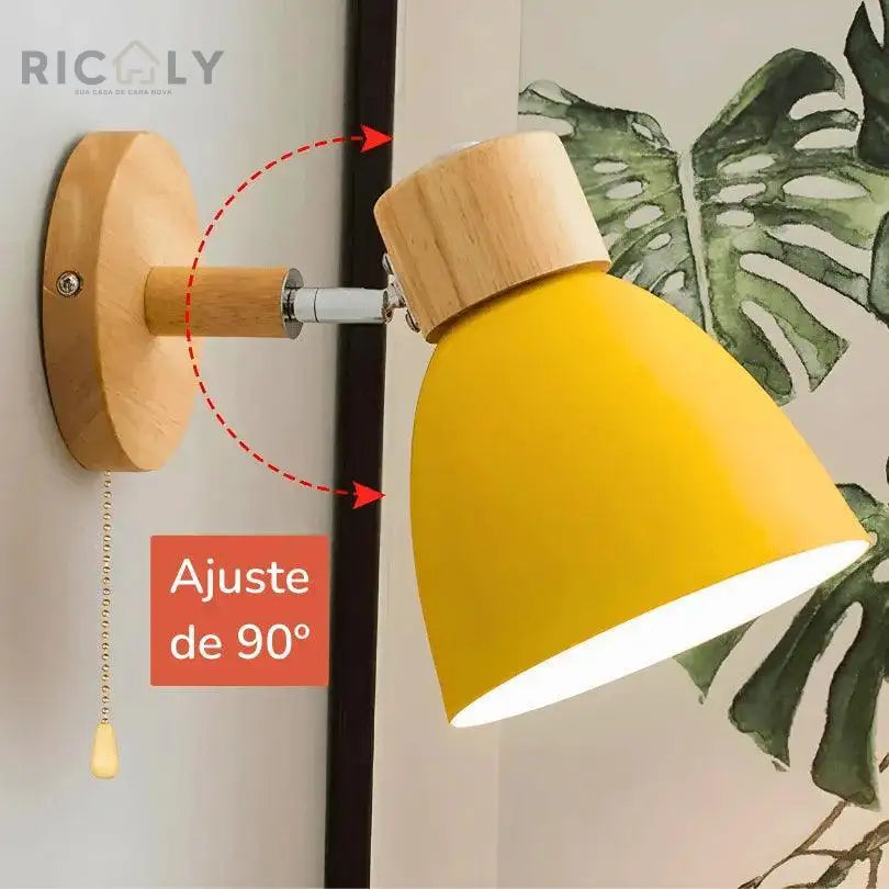 Iluminação Elegante: Arandela Articulada de Parede Interna Ricaly – Design Inovador em Madeira