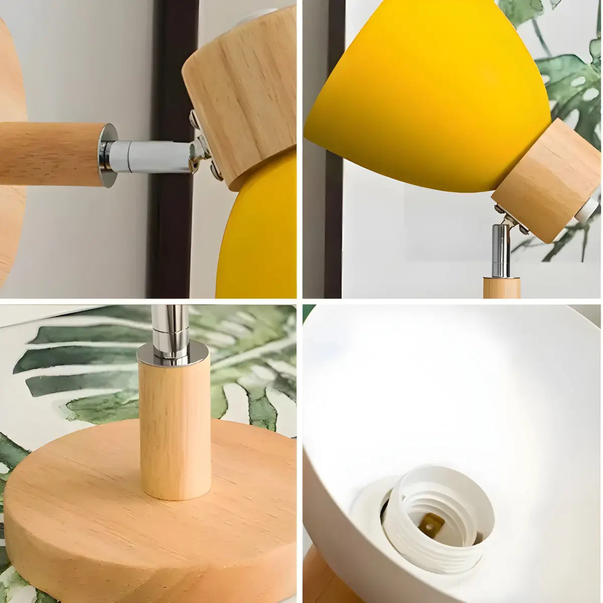 Arandela Articulada Ricaly para Parede Interna amarelo lâmpada de madeira Iluminação Compre