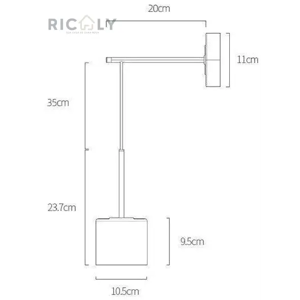 Iluminação Elegante: Arandela Circular Suspensa Ricaly em Acrílico – Modernidade e Sofisticação para Seu Quarto - Iluminação