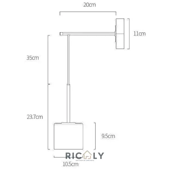 Iluminação Elegante: Arandela Circular Suspensa Ricaly em Acrílico – Modernidade e Sofisticação para Seu Quarto - Iluminação