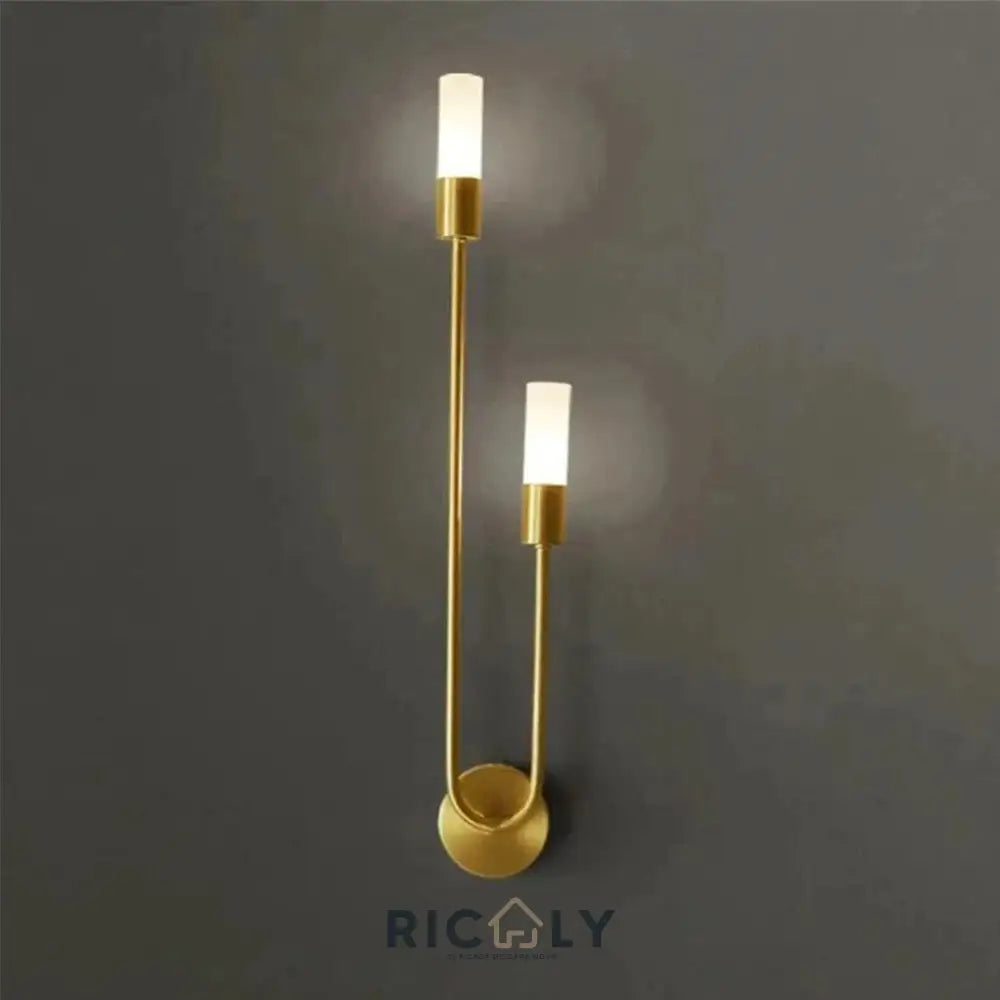 Iluminação Elegante: Arandela de Parede Verona by Ricaly - Sofisticação e Inovação para Seu Espaço Dourado Esquerdo