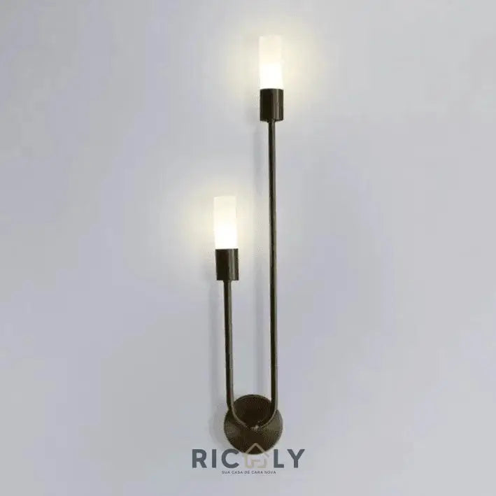 Iluminação Elegante: Arandela de Parede Verona by Ricaly - Sofisticação e Inovação para Seu Espaço Preto Direito